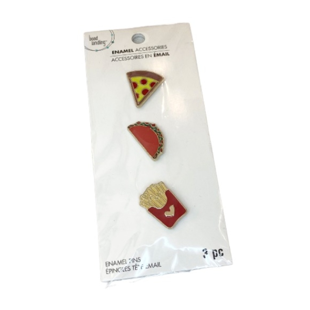 Enamel Food Pin Set of Three